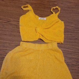 Summer shorts and spaghetti strap crop top